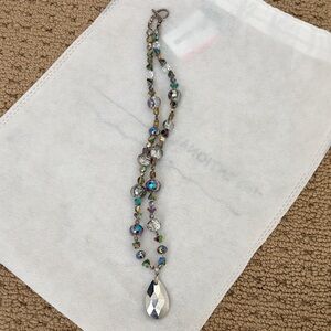 Iridescent Crystal Drop Necklace
